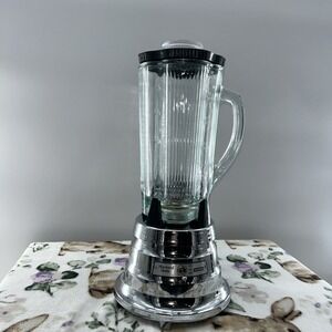Rare Vintage Waring Electric Blendor 51BL25 Beehive Chrome 2-Speed Tested Works